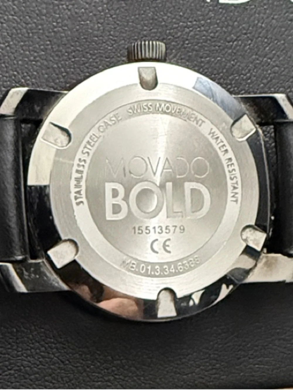 Movado Black Watch Gift Box with White Logo